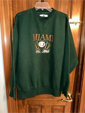 Miami Hurricanes Forest Green Crewneck Sweatshirt